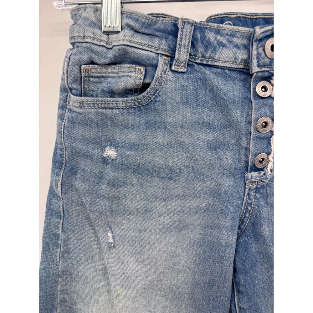 Art Class Girls Blue Denim Shorts Button‎ Fly Distressed Casual Size M(8)